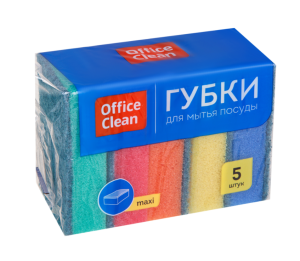 Губки для посуды Office Clean "Maxi", поролон с абразивным слоем, 9*6,5*2,7см, 5шт. Губки для посуды Office Clean "Maxi", поролон с абразивным слоем, 9*6,5*2,7см, 5шт.