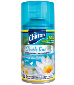 Освежитель воздуха Chirton сменный баллон, 250мл Лазурный бриз Освежитель воздуха Chirton сменный баллон, 250мл Лазурный бриз