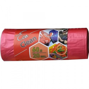 Мешки для мусора ПНД 60л/20шт 10мкм 58х68 см КРАСНЫЕ Мешки для мусора ПНД 60л/20шт 10мкм 58х68 см КРАСНЫЕ