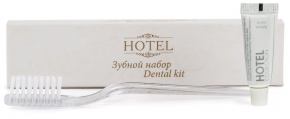 Зубной набор в картоне (з/щетка + з/п тюбик 4г) HOTEL  200шт/кор Зубной набор в картоне (з/щетка + з/п тюбик 4г) HOTEL  200шт/кор