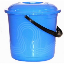 Ведро 12л."Волна" голубое с крышкой/30 Ведро 12л."Волна" голубое с крышкой/30