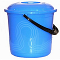 Ведро 12л."Волна" голубое с крышкой/30 Ведро 12л."Волна" голубое с крышкой/30
